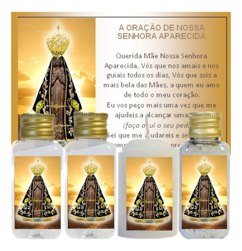 Kit Sacramental Nossa Senhora Aparecida Vela Sal Água Óleo