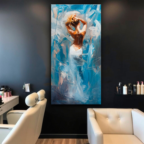 Cuadro En Canvas Mujer De Espalda Abstracto Moderno 60x120 Mujer De Espalda