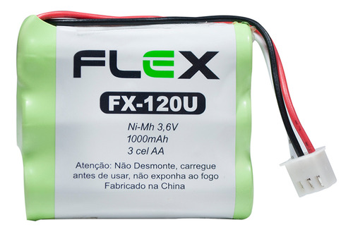 Bateria Para Telefone Sem Fio 3.6v 1000mah - Flex 120u