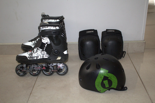 Patines En Linea + Casco + Rodilleras