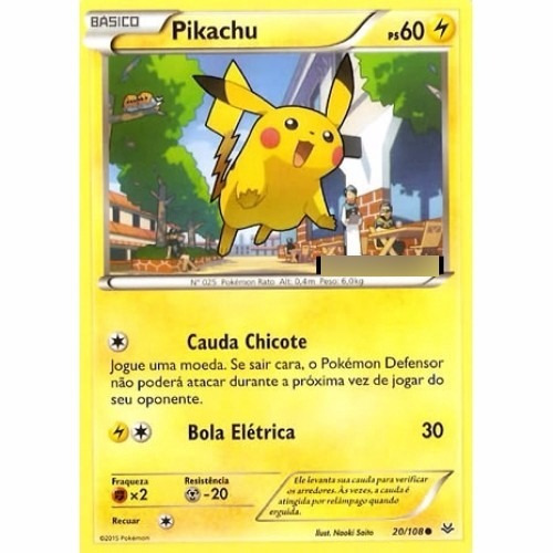 2x Pikachu Pokémon Elétrico Comum 20/108 Xy Céus Estrondosos