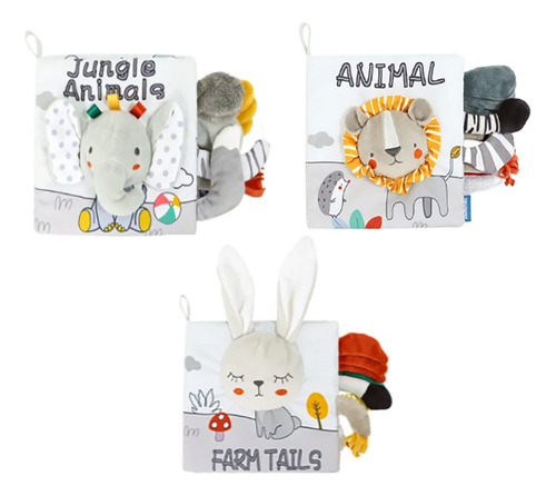 Pack Libro Tela Sensorial Para Bebe De 6-12 Meses (3piezas)