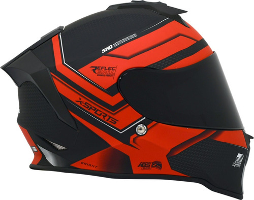 Casco Integral X Sports V151 Brigth Negro Rojo Con 2 Visores