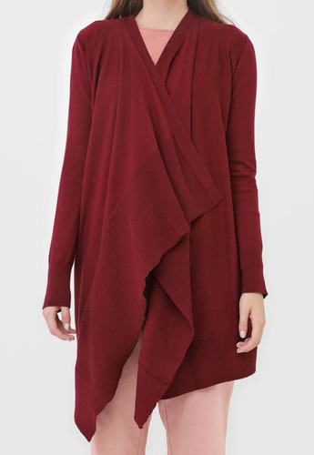 Cardigan Maxi Aberto Feminino Bordô Malwee Tam. M Ref. 62444