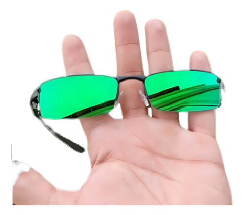 Óculos De Sol Lupa Vilão Lentes Verdes Espelhada