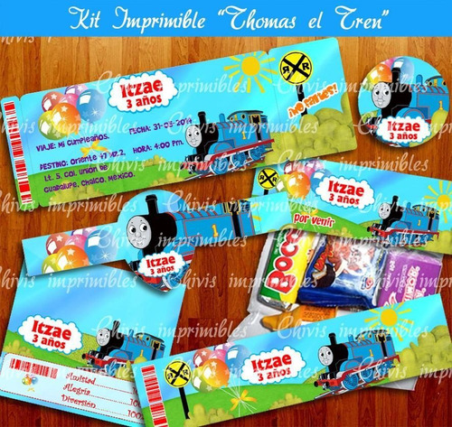 Kit Imprimible Thomas El Tren Chivic Cumpleaños Invitaciones