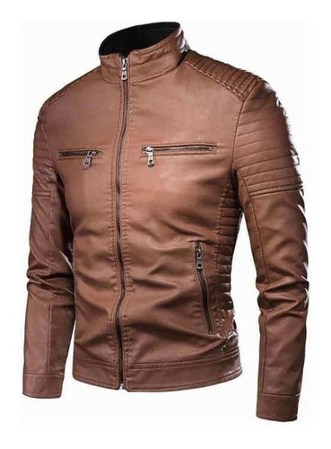 Chaqueta De Cuero Super Promotion Biker Para Hombre