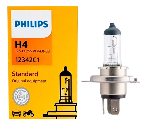 Lampara Philips H4 Standard 12v 60/55w P43t-38 12342c1 