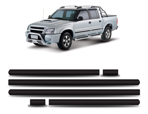 Imagem 1 de 2 de Friso Lateral S10 2001 A 2011 (cabine Dupla) - Kit 6 Peças