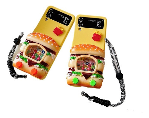 Funda Burger + Lanyard Para Samsung Zflip4, Zflip3