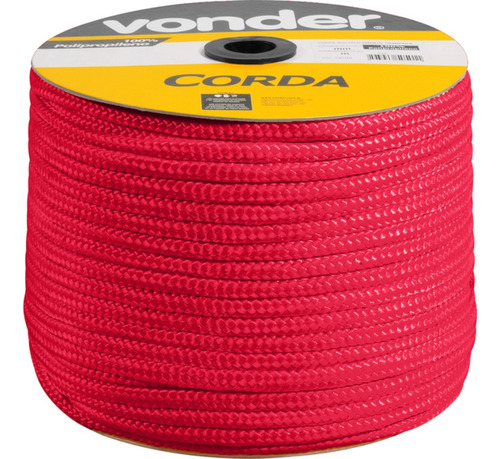 Corda Multifilamento Trançada 10 Mm C/ 190 Mts Vonder Cor Vermelho