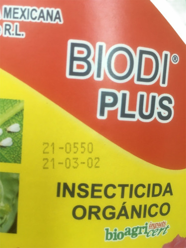 Insecticida Orgánico Para Huerto Y Jardín Biodi Plus 700ml