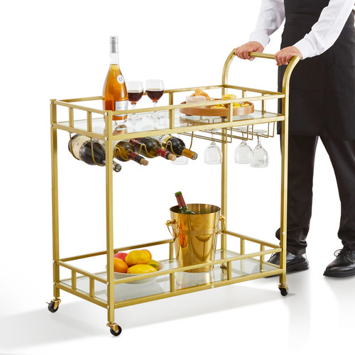 Vevor Carro De Bar 2 Niveles 85,5x38x93 Cm Carro De Servicio