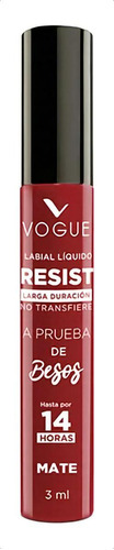 Labial Líquido Vogue Resist A Prueba De Besos Mate - 3 Ml