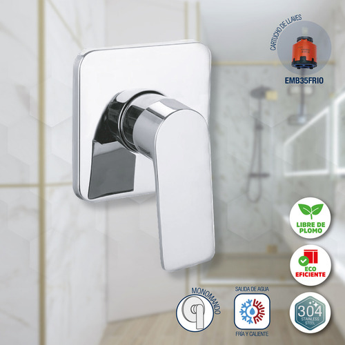 Llave Monomando Toscana para regadera acabado Cromado Color Gris Mb-934