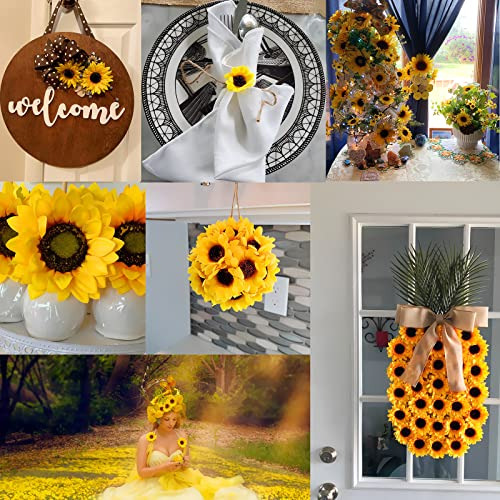 Ukeler 50pcs 3.5'' Cabezas De Girasol Artificial Amarillo G
