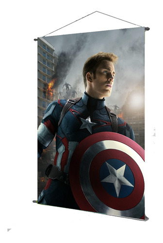 Póster En Tela Tipo Pendon Chris Evans Capitan America