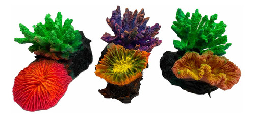 Figura Adorno Acuario Resina Coral 6.0x5.5 Cm 5 Piezas