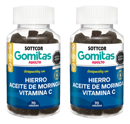 Hierro Para Adultos Gomitas Sottcor 100g Chicle X2