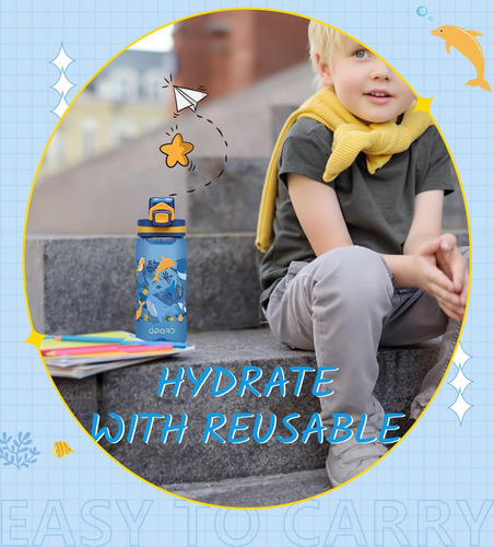 Opard Botella De Agua Para Niños De 17 Oz Con Tapa Abatible