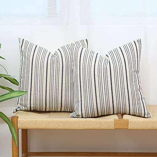 Navy Blue And Cream Farmhouse Throw Pillow Covers 16 X ...