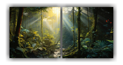 160x80cm Pinturas Abstractas Horizontales De Bosque Lluvioso