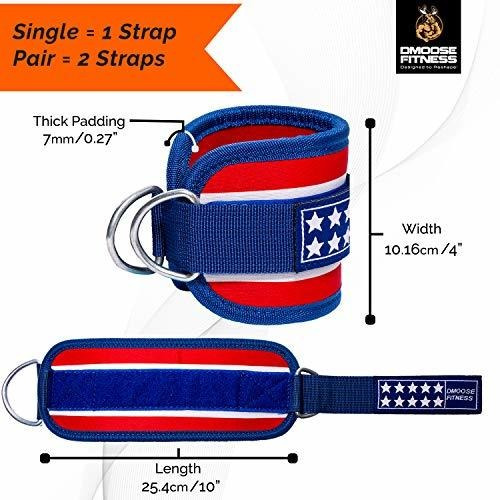 Tobillera Deportiva Ajustable Con Argolla Para Correa Azul Azul Con Rojo
