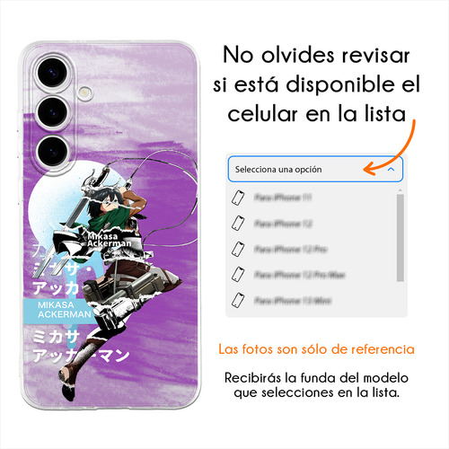 Funda Para Samsung Galaxy Mikasa Ackerman Attack On Titan