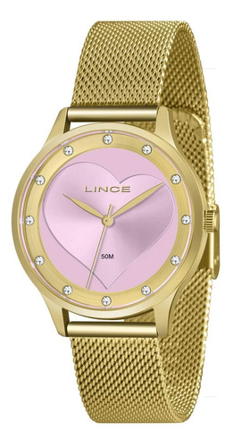 Relógio Feminino Lince Lrg4725l R1kx Casual Dourado