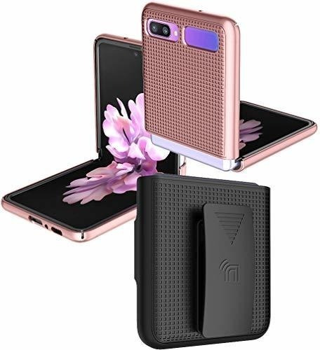 Funda Compatible Con Galaxy Z Flip De Color Rosa Dorado     