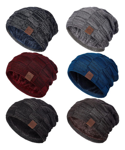 6 Packs Slouchy Cap For Men Women Winter Warm Baggy Hats Thi