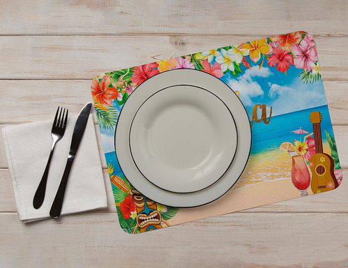 Mantelitos Reutilizables Fiesta Hawaiana 12 Pz