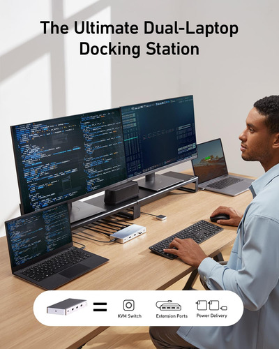 Estación De Acoplamiento Anker Kvm Switch Para 2 Computadora