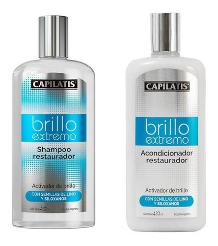 Shampoo + Acondicionador Capilatis  Brillo Extremo X 420 Ml