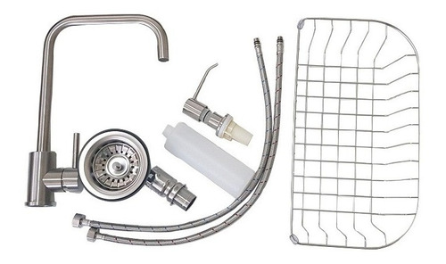 Imagem 3 de 5 de Cuba Inox Cozinha Gourmet Com Torneira Misturador Acessórios