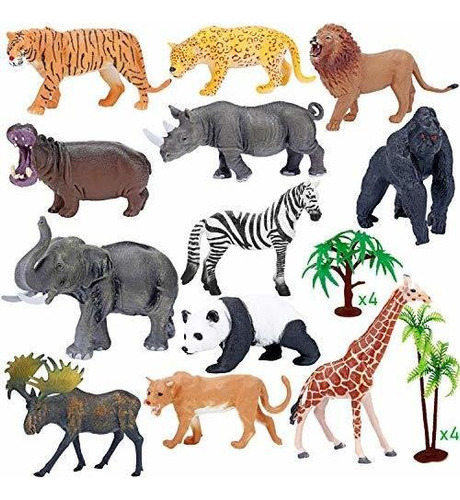 Bolzra Animales De Safari Figuras Juguetes Con Actividad Al