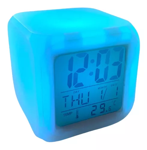 Reloj Digital Suono Cubo Luces Led Alarma Despertador Temperatura A solo  2200 pesos - Diseño Moderno. - Va cambiando progresivamente de…