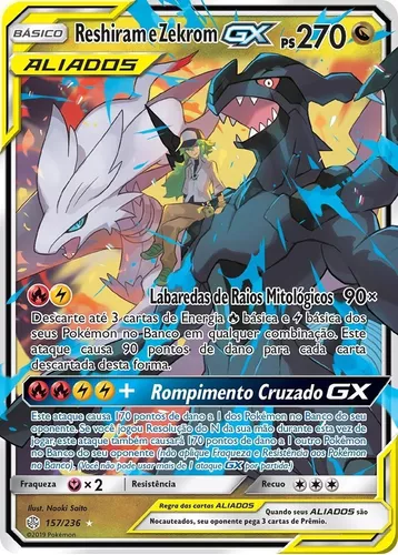 Carta Pokémon Lendário Zekrom Holográfico Original Copag