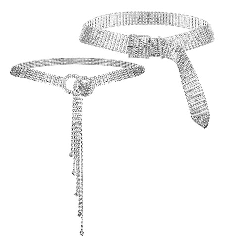Newitin, 2 Piezas, Cinturón De Mujer Con Diamantes De Imitac