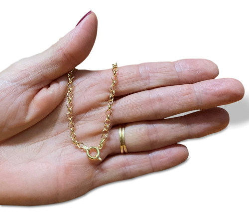 Pulseira Portuguesa Em Ouro 18k Elo Português Com Fecho Boia