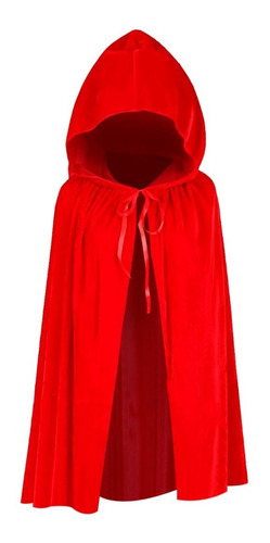 Capa Caperucita Roja Corta Premium Halloween Disfraz 