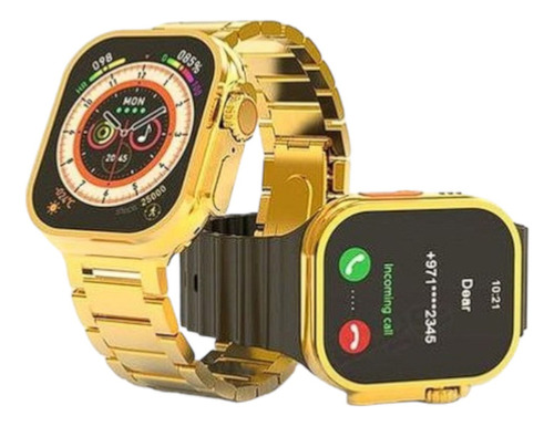 Reloj Inteligente G9 Ultra Pro Gold Smart Wacht dorado 3 Correaas