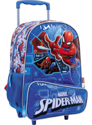 Mochila Spiderman C/carro Ruedas 16 Pulgadas Escolar Marvel 