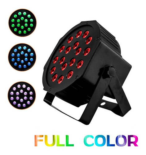 Imagen 1 de 9 de Cañón Par Led 18x3 W Full Color Rgb Iluminación