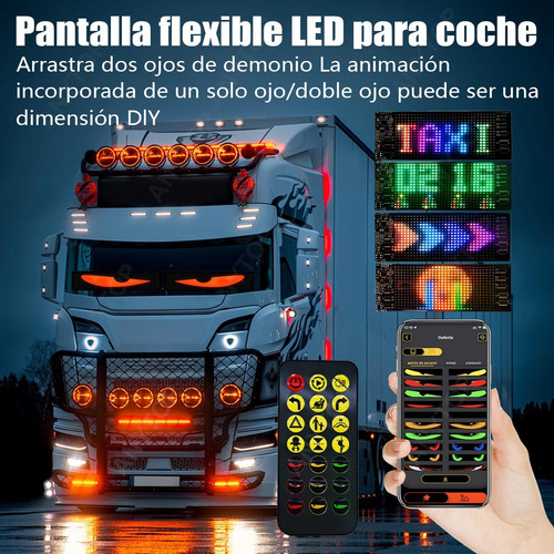 Programable Pantalla Flexible Led Devil Ojos 12x59.5cm 2pzas