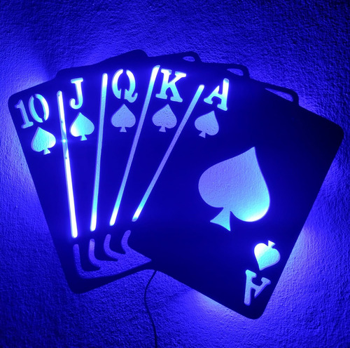 Velador Poker Cartas Casino Led  Retroiluminado