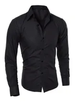 Comprar Camisa Elegante Slim Fit Entallado Color Entero Para Hombres