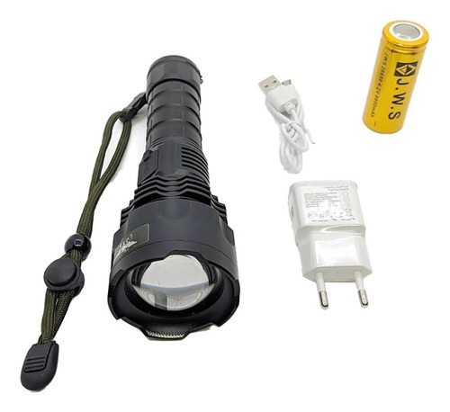 Lanterna T9 Tática Militar Recarregável Com Power Bank