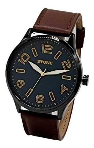 Reloj Stone Hombre Malla Cuero. Garantía Oficial