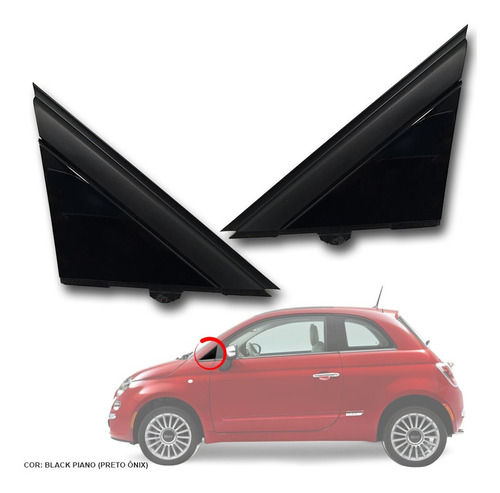 Par Moldura Triangulo Paralama Fiat 500 Lounge 2014 Original